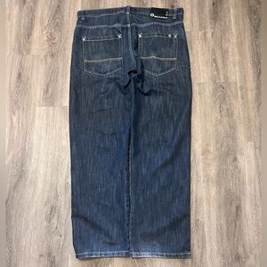 Vintage Southpole 4180 Men's Jeans 40x33 Dark Blue Y2K Baggy Wide Leg Brown Tab